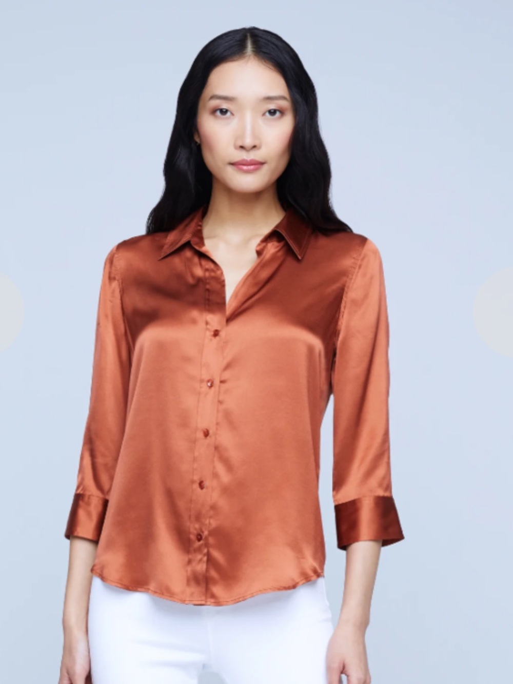 L'Agence Dani Women's Silk Blouse Button Down Size Small Quiet Luxury Designer - Picture 1 of 7